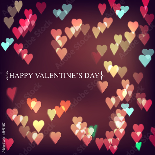 Photo: Heart bokeh background. Heart bokeh background.