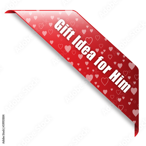 Illustration: Valentine's GIFT IDEA FOR HIM banner (ribbon button label) Valentine's GIFT IDEA FOR HIM banner (ribbon button label)