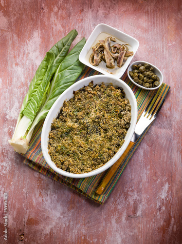 Photo: gratin of swiss chard anchovies and capers gratin of swiss chard anchovies and capers