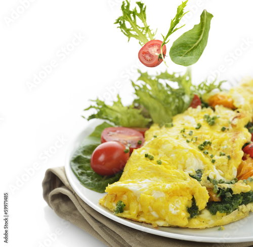 Photo: Omelet With Lettuce And Vegetables Omelet With Lettuce And Vegetables