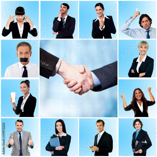 Photo: Collage of elegant businessmen and women Collage of elegant businessmen and women