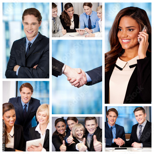 Photo: Group of business people, collage. Group of business people, collage.