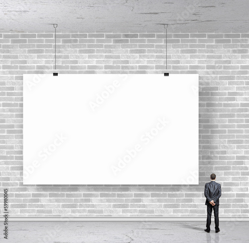 Photo: Businessman with banner Businessman with banner