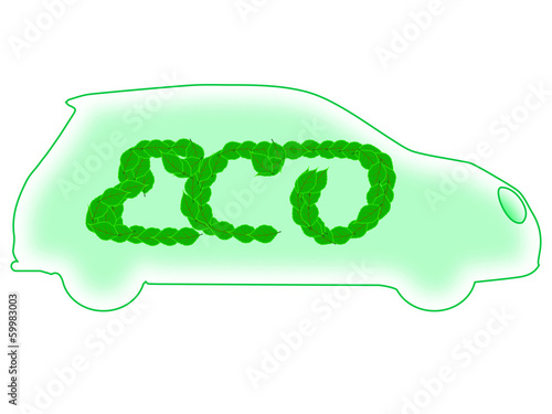 Vector: Macchina ecologica nel rispetto dell'ambiente Macchina ecologica nel rispetto dell'ambiente