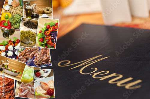 Photo: Mediterranean Healthy Food & Menu Montage Mediterranean Healthy Food & Menu Montage