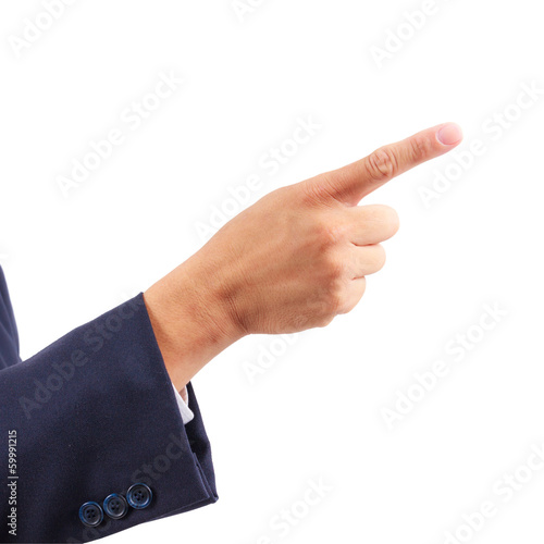 Photo: business man hand pointing isolated business man hand pointing isolated