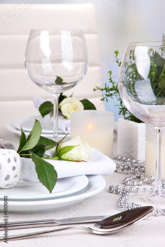 Photo: Table arrangement in restaurant Table arrangement in restaurant