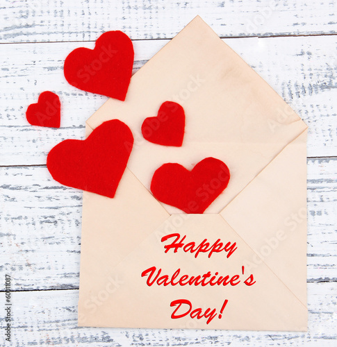 Photo: Beautiful old envelope with decorative hearts Beautiful old envelope with decorative hearts