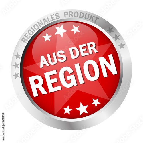 Vector: Button mit Banner " AUS DER REGION " Button mit Banner " AUS DER REGION "