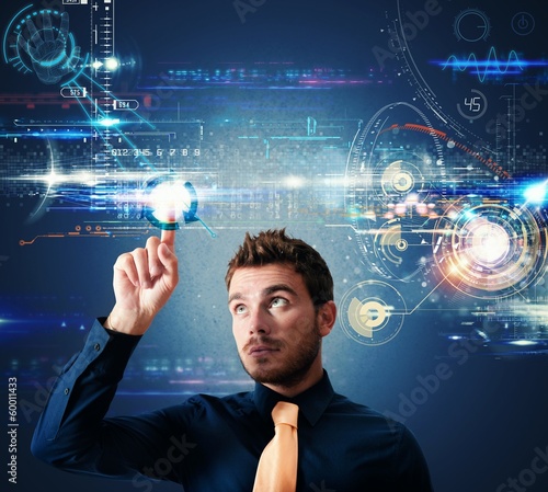 Photo: Futuristic touch screen interface Futuristic touch screen interface