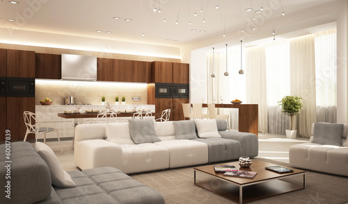 Illustration: Modern interior in house Modern interior in house