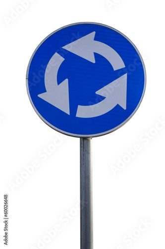 Photo: Traffic sign for roundabout Traffic sign for roundabout