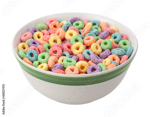Photo: Multicolored Fruit Cereal isolated Multicolored Fruit Cereal isolated