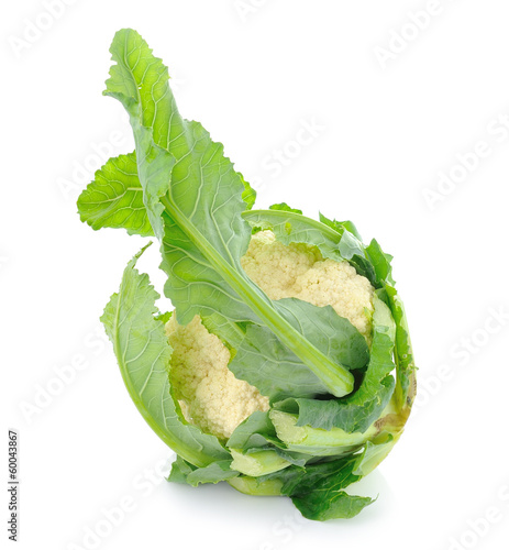 Photo: single whole cauliflower isolated on white background single whole cauliflower isolated on white background