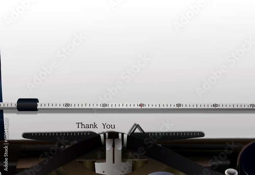Illustration: Thank You on Typewriter Thank You on Typewriter