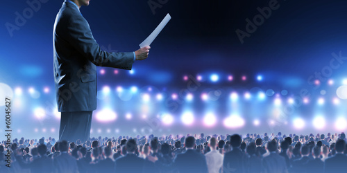Photo: Business man on stage Business man on stage