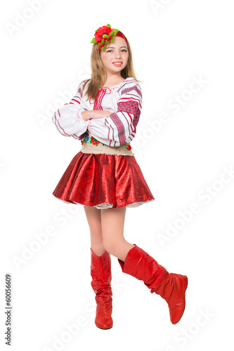 Photo: Blonde posing in national clothes Blonde posing in national clothes