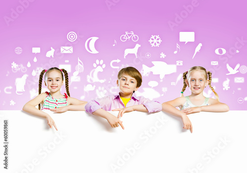 Photo: Kids with banner Kids with banner