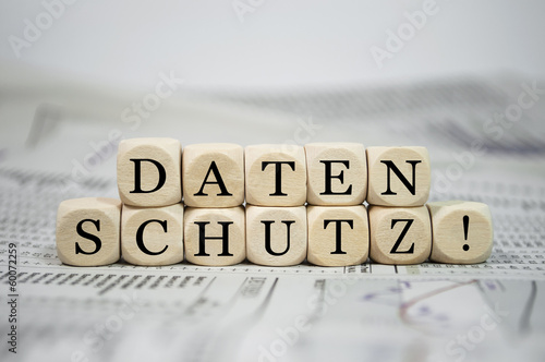 Photo: Würfel mit Datenschutz Würfel mit Datenschutz