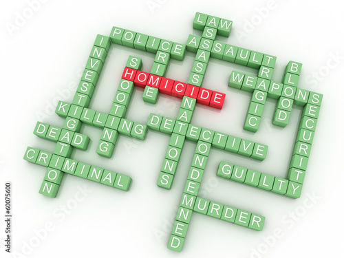 Illustration: 3d imagen, Homicide and crime concept 3d imagen, Homicide and crime concept