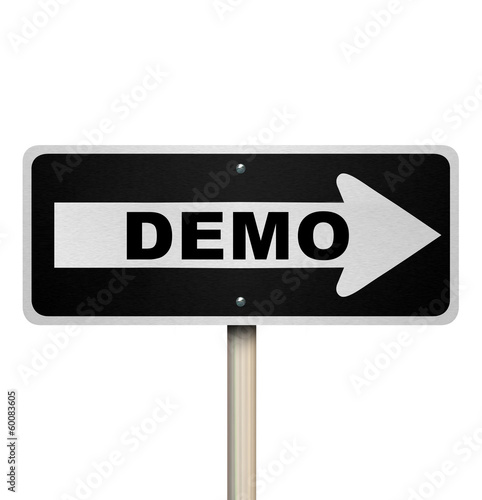 Illustration: Demo Product Demonstration Road Sign Service Example Demo Product Demonstration Road Sign Service Example
