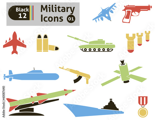 Vector: Military icons Military icons