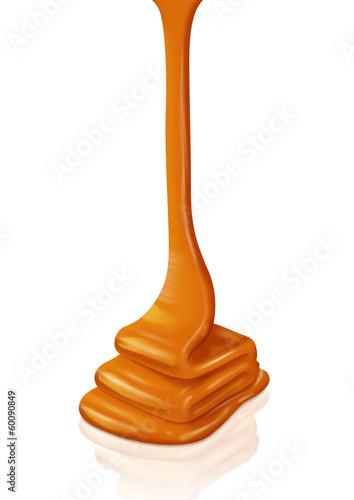 Illustration: Golden Organic Honey against a white background -Clipping path Golden Organic Honey against a white background -Clipping path