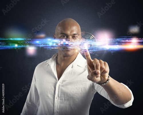 Photo: Futuristic touch screen interface Futuristic touch screen interface