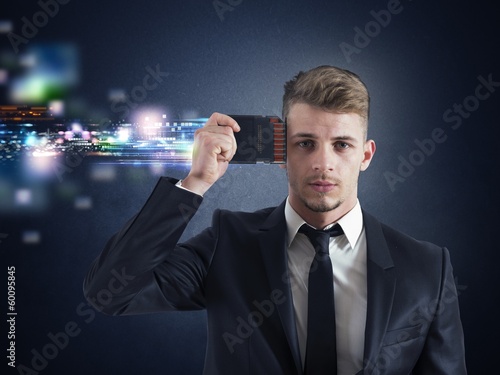 Photo: Businessman memory upgrade Businessman memory upgrade