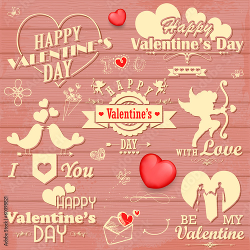 Vector: Love label for Valentine's day decoration Love label for Valentine's day decoration