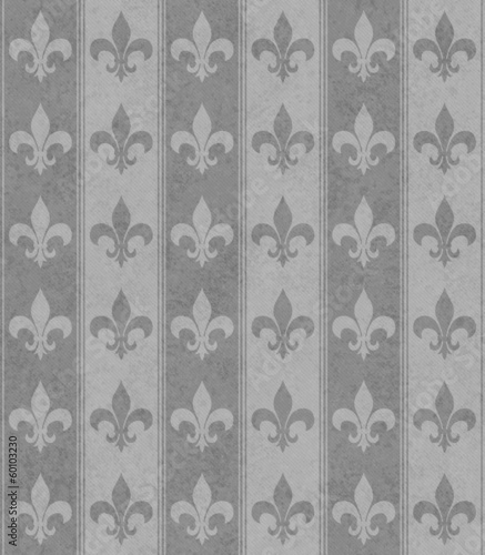 Illustration: Gray Fleur De Lis Textured Fabric Background Gray Fleur De Lis Textured Fabric Background