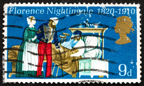 Photo: Postage stamp GB 1970 Florence Nightingale Postage stamp GB 1970 Florence Nightingale