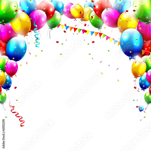 Vector: Birthday balloons isolated on white background Birthday balloons isolated on white background
