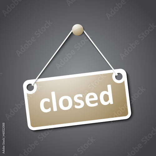 Vector: closed hanging sign closed hanging sign