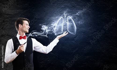 Photo: Man smoking pipe Man smoking pipe