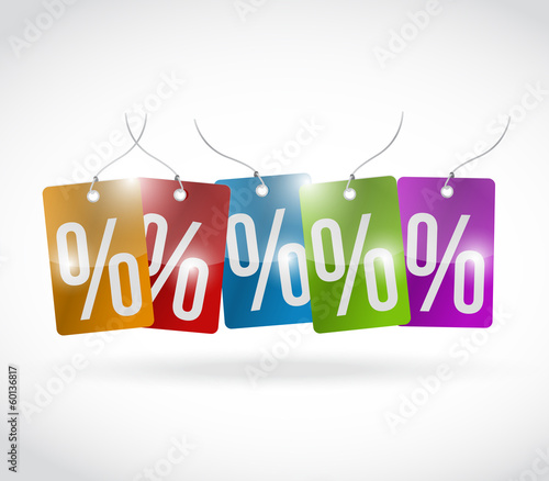 Illustration: percentage colors tags illustration design percentage colors tags illustration design