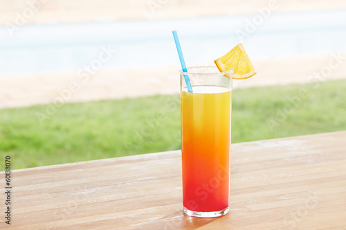 Photo: San Francisco cocktail by a pool outdoors San Francisco cocktail by a pool outdoors