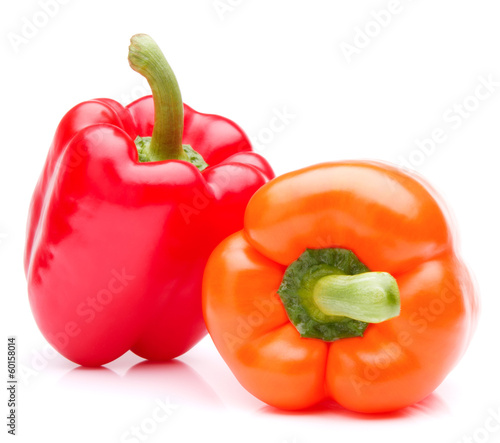 Photo: Sweet bell pepper isolated on white background cutout Sweet bell pepper isolated on white background cutout