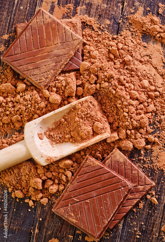 Photo: cocoa and chocolate cocoa and chocolate