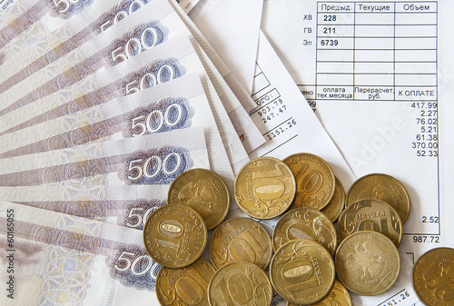 Photo: money and bills money and bills