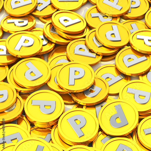 Illustration: gold coins point gold coins point