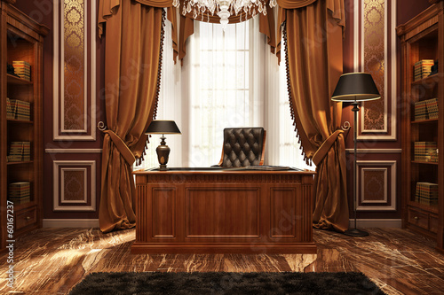 Illustration: Director room in classic style Director room in classic style
