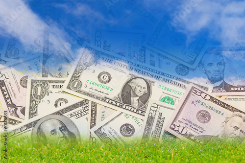 Photo: Background with U.S. banknotes Background with U.S. banknotes