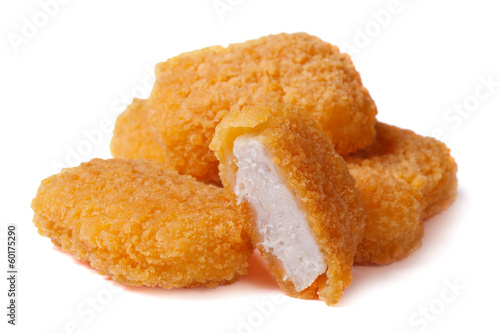 Photo: chicken nuggets isolated on white background chicken nuggets isolated on white background