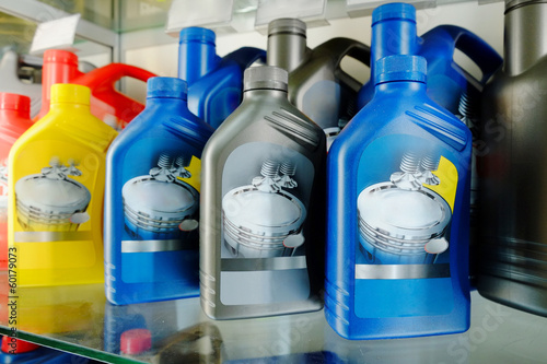 Photo: Oil in bottles in a shop Oil in bottles in a shop