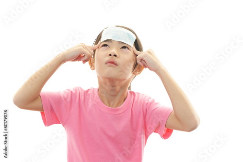 Photo: 風邪にり患した女の子 風邪にり患した女の子