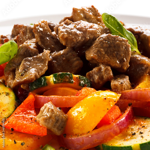 Photo: Roasted meat and vegetables Roasted meat and vegetables