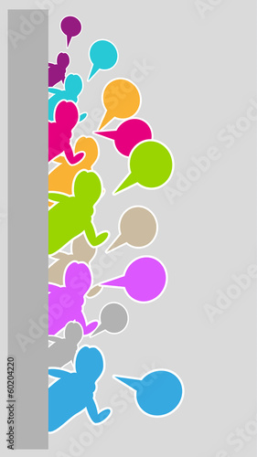 Vector: silhouettes with speak bubble silhouettes with speak bubble