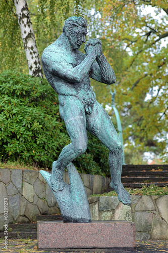 Photo: Man Praying Sculpture in Millesgarden sculpture garden Man Praying Sculpture in Millesgarden sculpture garden