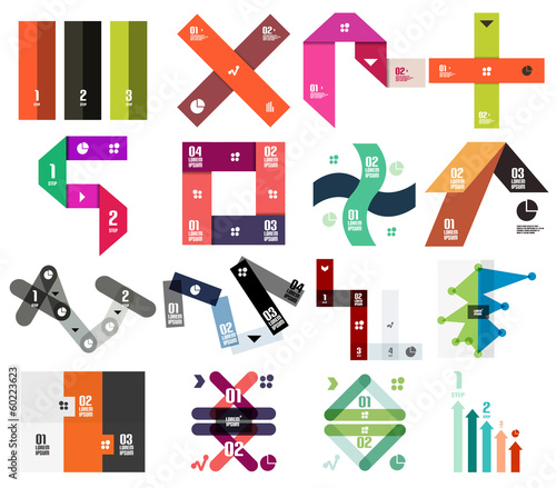 Vector: Set of stripes infographic design templates Set of stripes infographic design templates